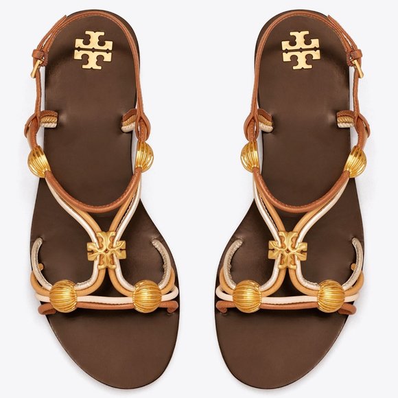 Tory Burch Shoes - Tory Burch $328 NIB CAPRI MULTI STRAP SANDAL MOCHA / TOASTED BARK / GOLD BROWN